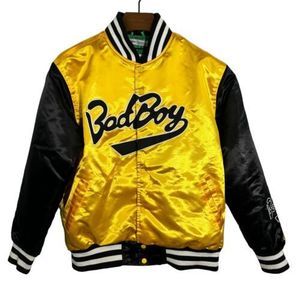 Headgear Classics Biggie Smalls‎ Badboy Satin Jacket Gold Black Men’s XL *FLAW*